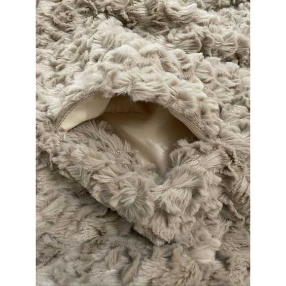 Taupe Faux Fur Swing Coat Jacket Womens Size M/L New - Picture 8 of 11